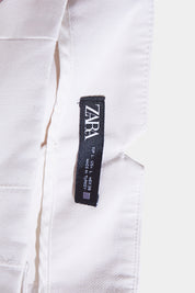 ZARA Cream High Waisted Pintuck Pants