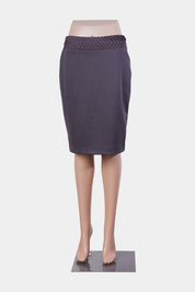 AGENDA Brown Waist Detail Penci Skirt