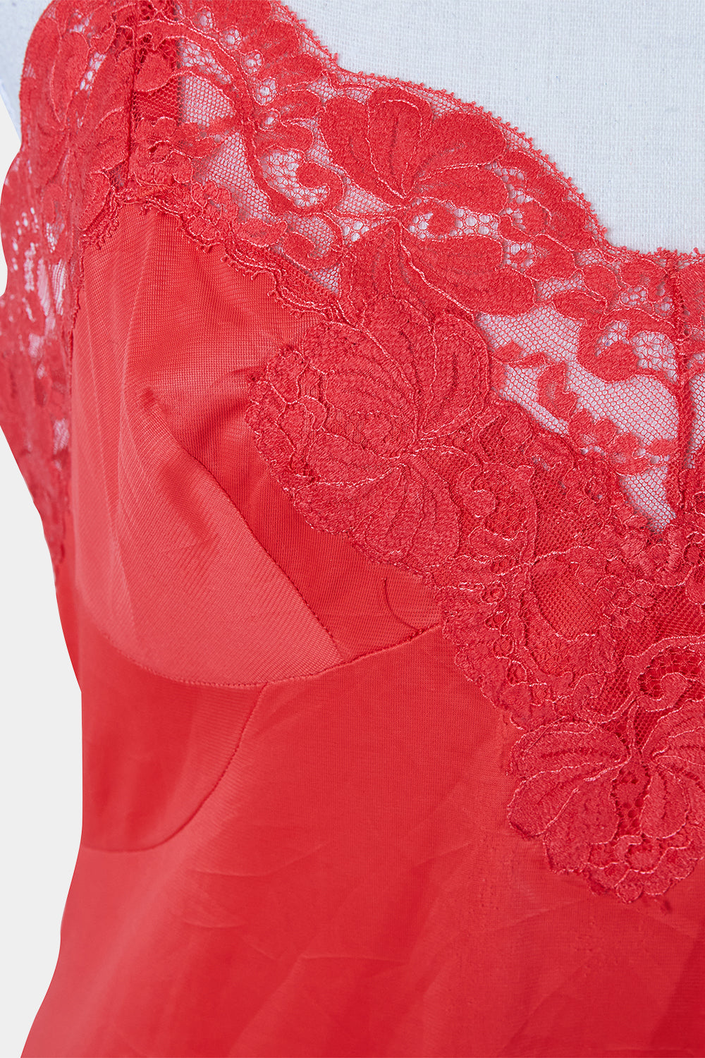 Brand Uknnown Red Lace Detail Slip Dress