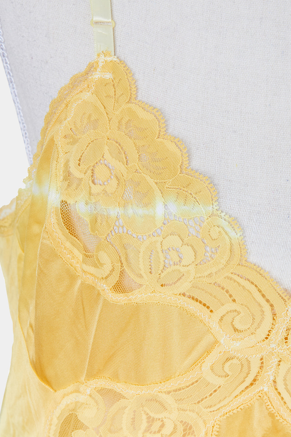 Vanity Fair Yellow Tie Dye Lace Detail Slip Dress
