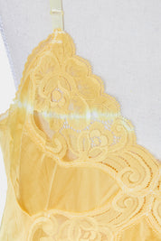 Vanity Fair Yellow Tie Dye Lace Detail Slip Dress