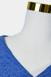 Alive Girl Blue Stretch Long Sleeve Cutout Dress