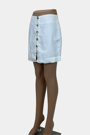 GHANDA White Linen Skirt