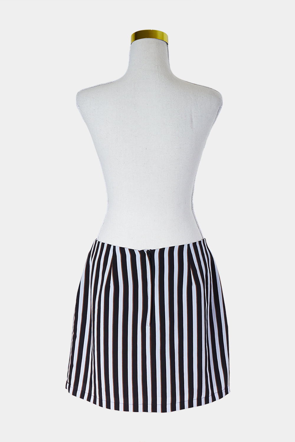 GLASSONS Black, Brown, Pale Blue Stripe Mini Skirt