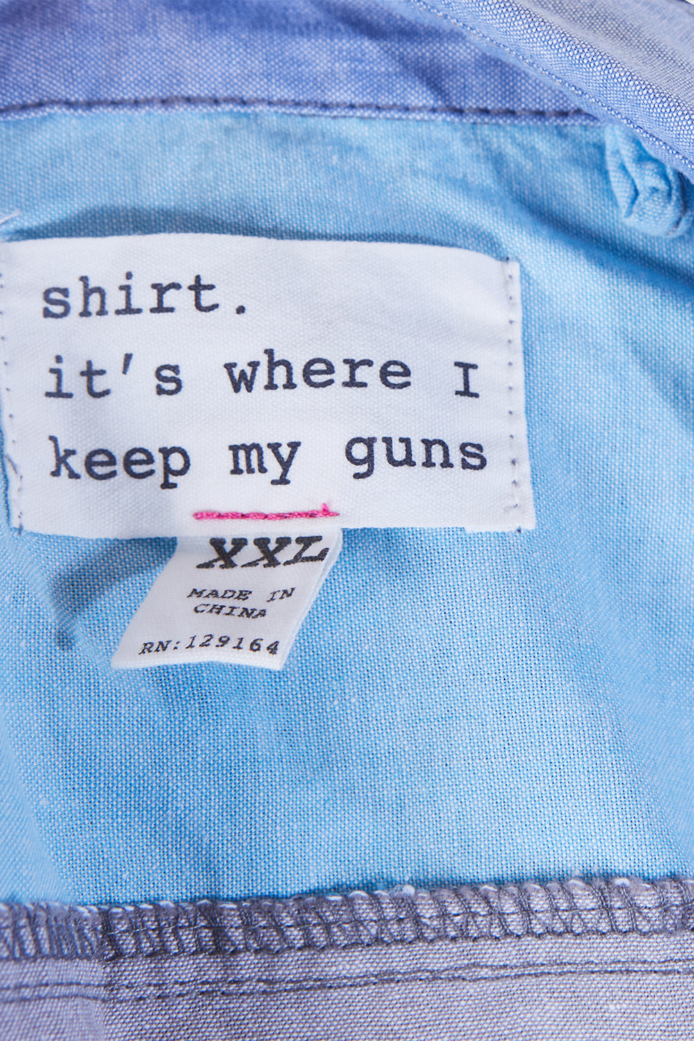 FACTORIE Grey and Blue Panel Detail Pocket Shirt