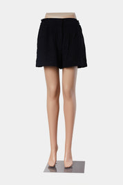 GLASSONS Black Linen Look Loose Shorts