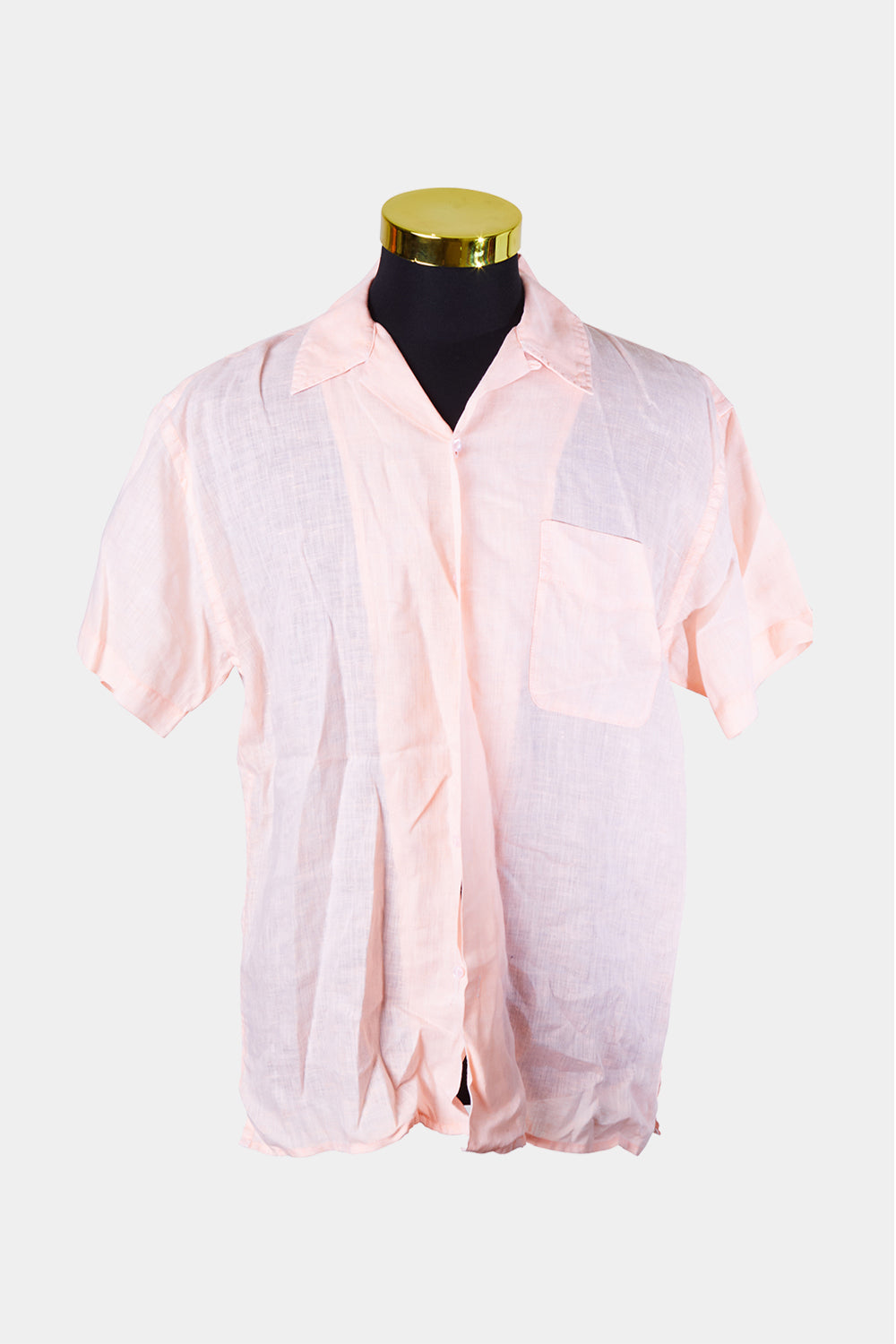 EUROPANN Orange Short Sleeve Button Down Shirrt