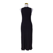 DECJUBA Black V Neck Knitted Midi Dress