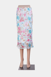 Assorted Brands Pink and Blue Floral Skirt