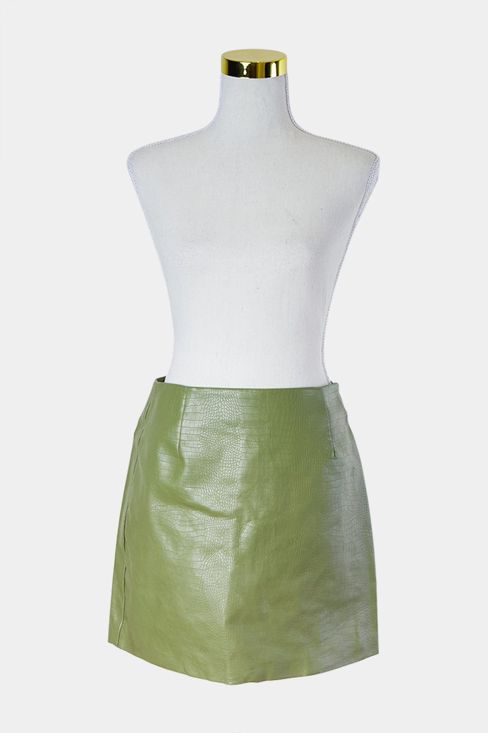 Cotton On Olive Green PU Croc Effect Mini Skirt