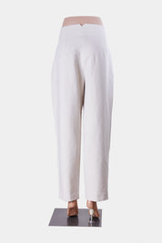 ZARA Cream High Waisted Pintuck Pants