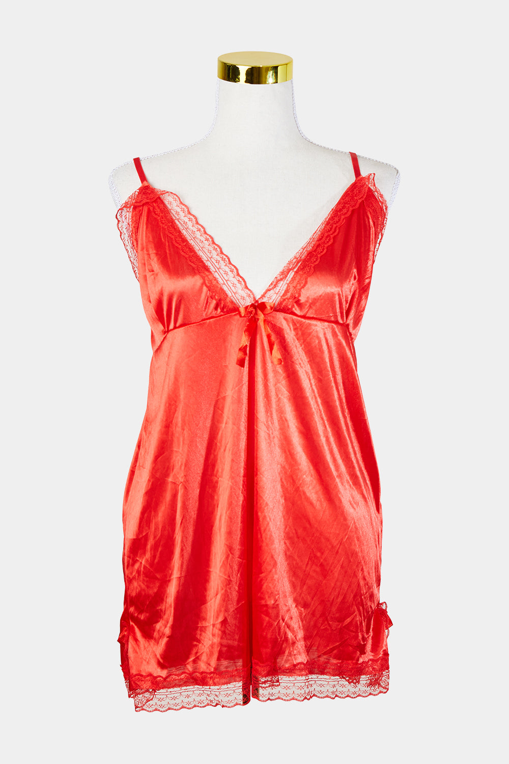Assorted Brands Red Lace Detail Slip Dress