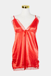 Assorted Brands Red Lace Detail Slip Dress