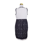 Anna Thomas Navy and White Sleeveless Fit and Flare Dress