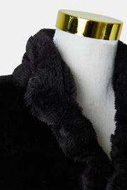 Face Off Black Faux Fur Cropped Jacket
