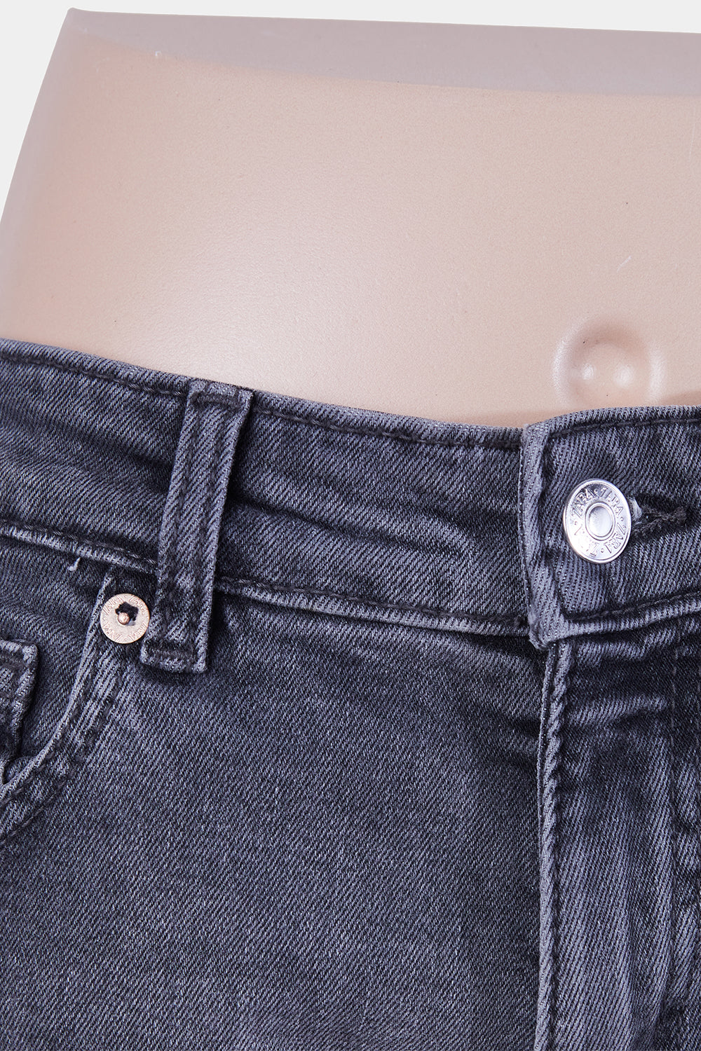 ZARA Faded Black Cropped Flare Jeans