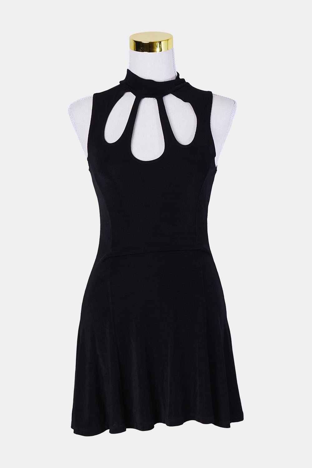 Idle Minds Black Cut Out High Neck Detail Flippy Dress