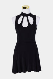 Idle Minds Black Cut Out High Neck Detail Flippy Dress