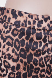 SHEIN Brown and Black Leopard Print Kick Flare Pants