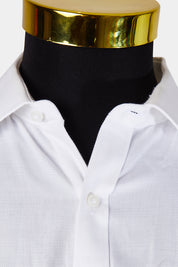 Van Heusen White Textured Button Down Shirt