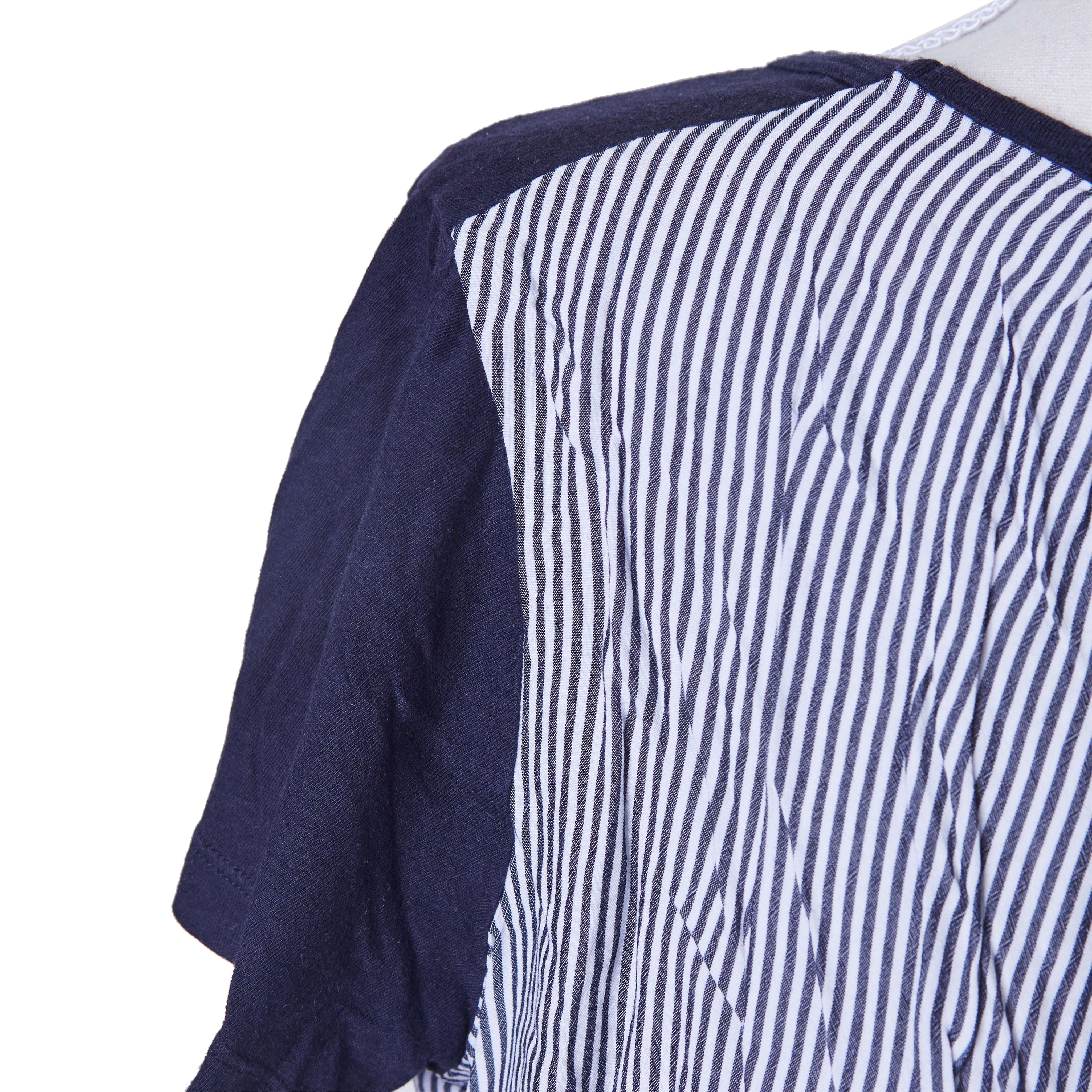 Seed Heritage Navy and White Stripe Back T Shirt