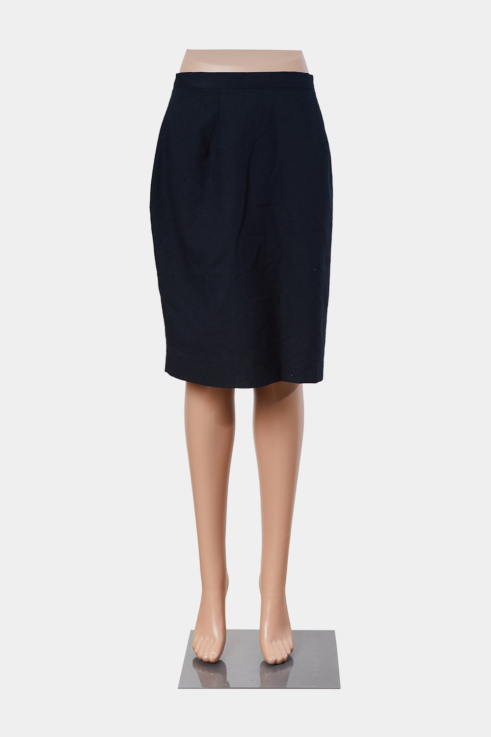 Isaac Hazan Black Linen Pencil Skirt