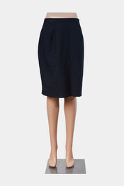Isaac Hazan Black Linen Pencil Skirt