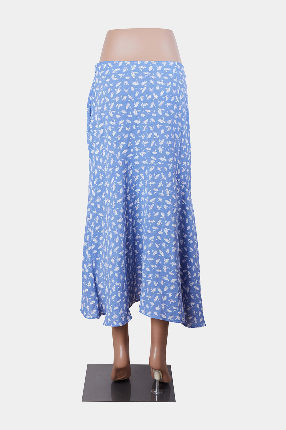Atmos And Here Blue and White Pattern Midi Skirt