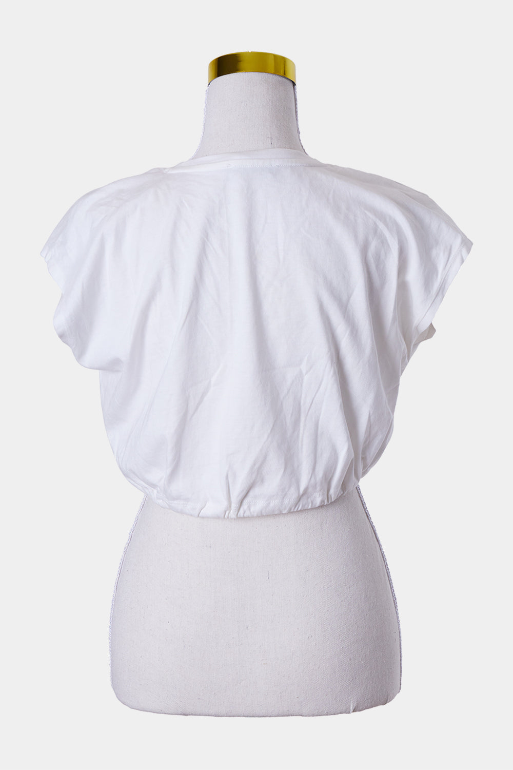 ZARA White Cropped Toggle T Shirt