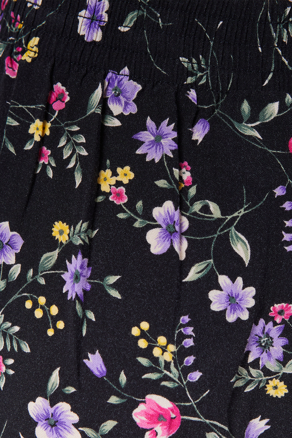 Sag Harbor Petite Black Floral Midi Skirt