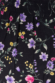 Sag Harbor Petite Black Floral Midi Skirt