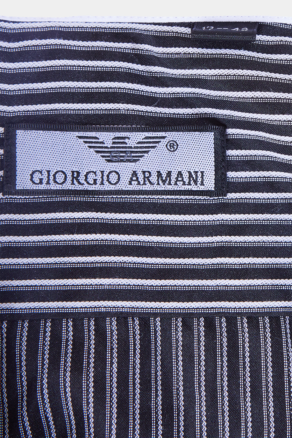 Giorgio Armani Black and White Stripe Button Down Shirt