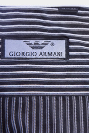Giorgio Armani Black and White Stripe Button Down Shirt