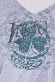Harley Davidson Grey Clover Print T Shirt