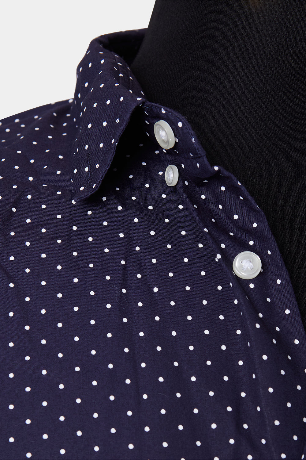 ASOS Navy White Polkadot Button Down Short Sleeve Shirt