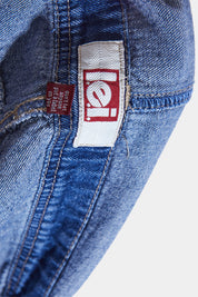 L.E.I Blue Denim Distressed Overalls