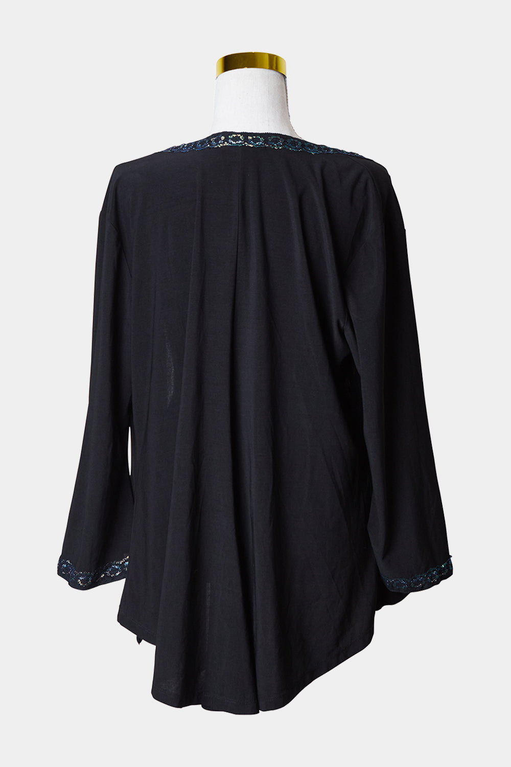 Fanny Lam Black Beaded Kimono Shirt