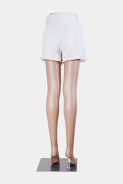 Cotton On Off White Distresesed High Waisted Short