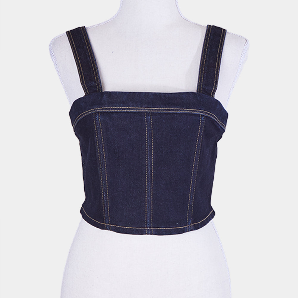 Abrand Jeans Indigo Denim Crop Top 