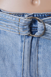 GLASSONS Light Blue Denim Shorts with Belt