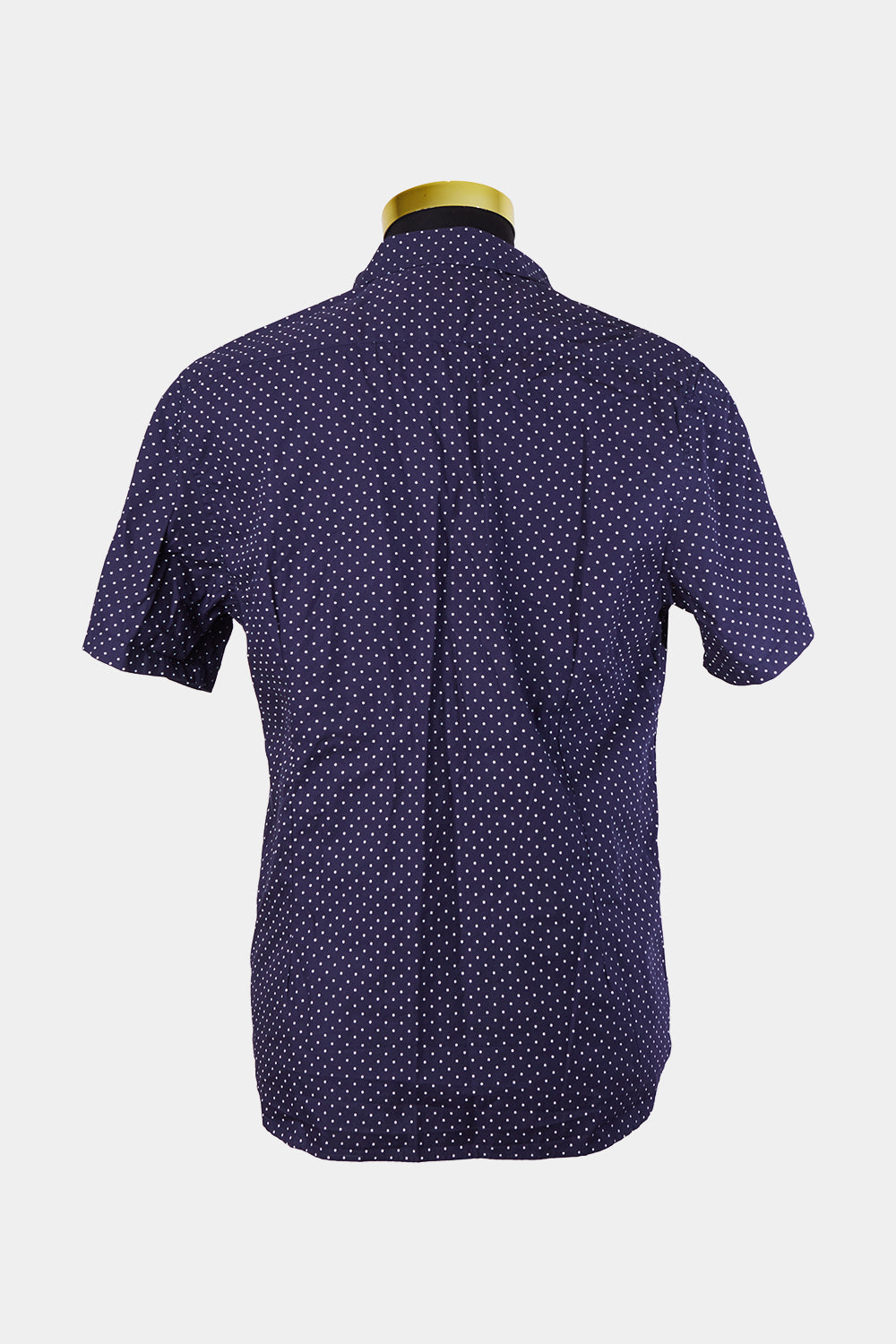 ASOS Navy White Polkadot Button Down Short Sleeve Shirt