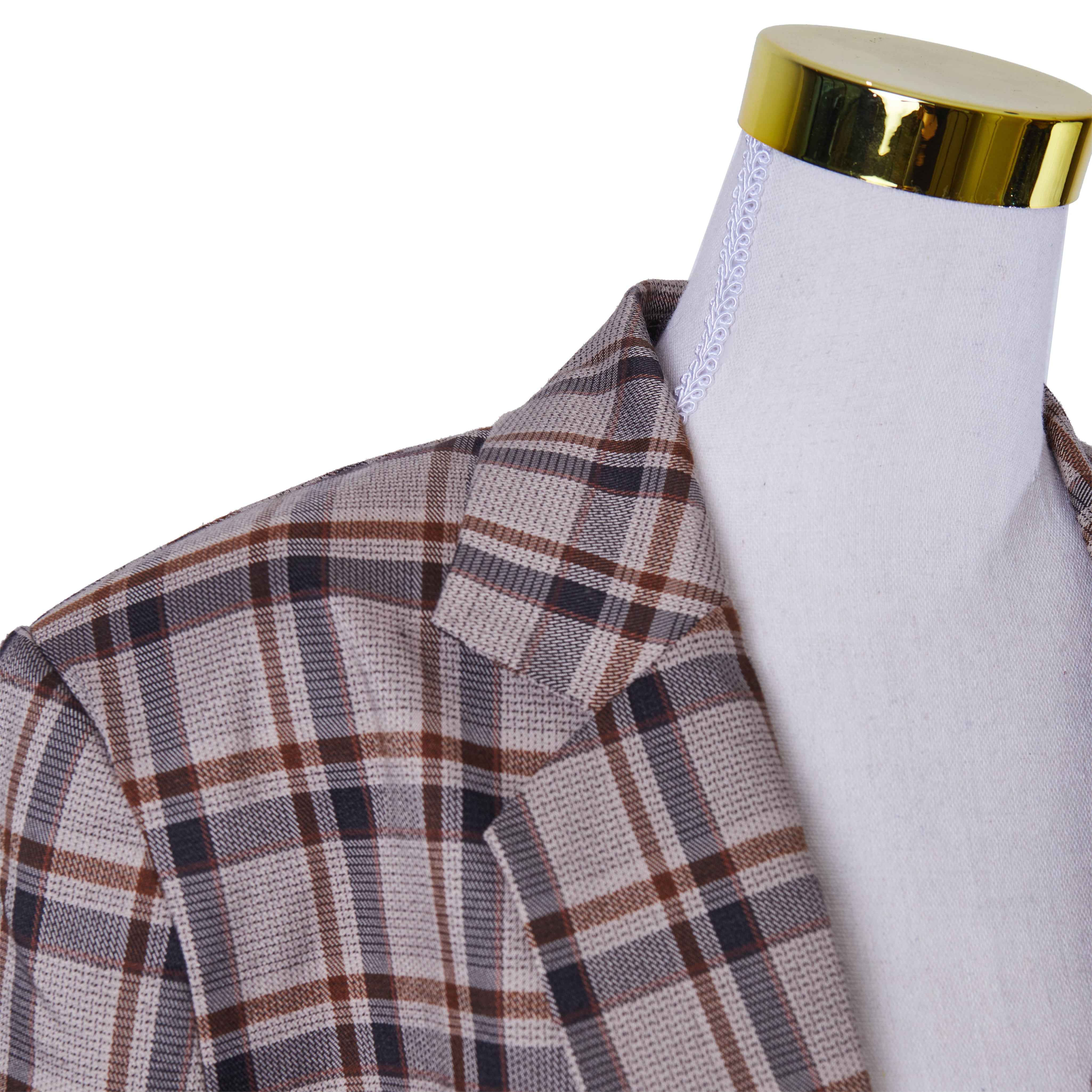 Asos Design Dark and Light Brown Plaid Long Blazer