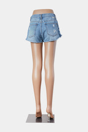 BILLABONG Blue Distressed Denim Shorts