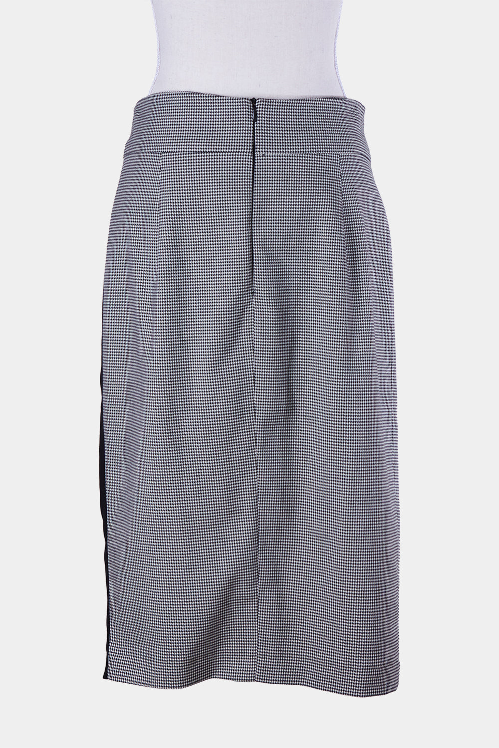 ZARA Black Herringbone Panel Pencil Skirt