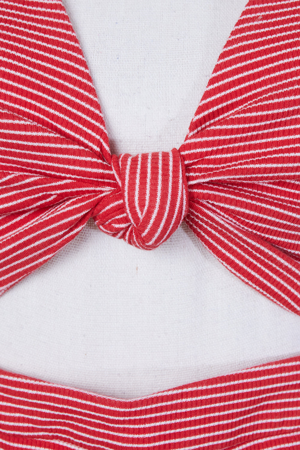 Tiger Mist Red and White Cut Out Detail Playsuit