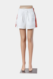 VENROY White and Orange Gradient Stripe Drawstring Shorts