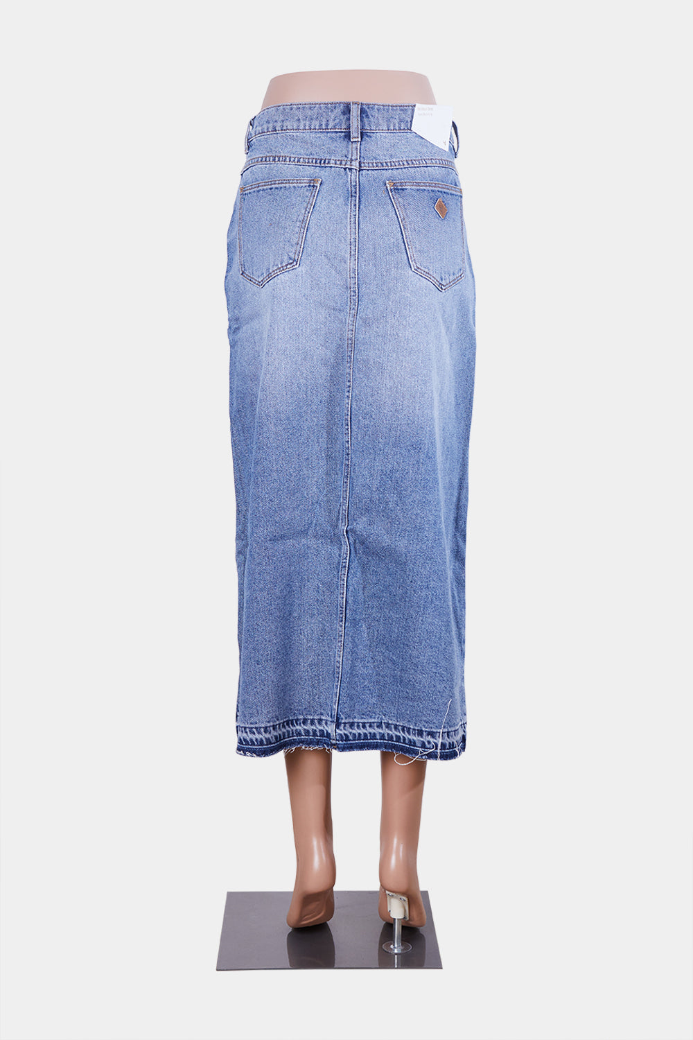 Abrand Jeans Blue Low Denim Maxi Skirt with Split
