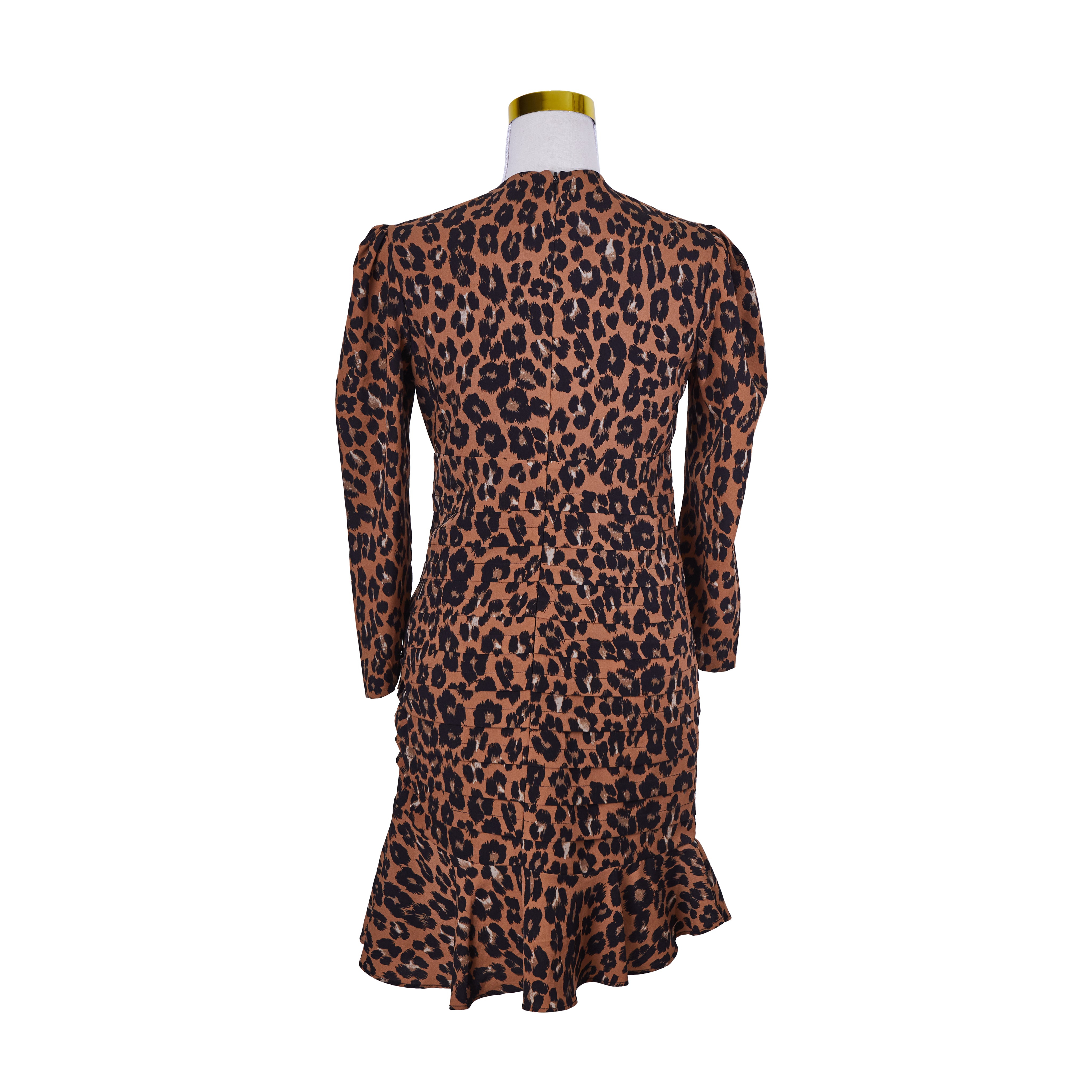 BARDOT Cheetah Print Long Sleeve Mini Dress