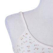 Brandy Melville White and Baby Pink Floral Crop Singlet
