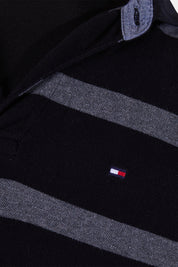 Tommy Hilfiger Navy and Gray Stripe  Polo Shirt